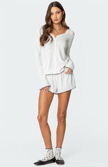 Edikted Chelsey Button Up Pointelle Top