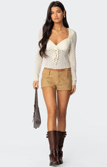 Edikted Laila Textured Lacey Top