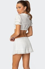 Edikted Lenora Puffed Sleeve Crop Top