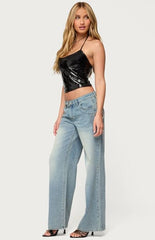 Edikted Vikki Vinyl Halter Top