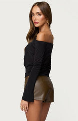 Edikted Kezya Draped Off Shoulder Top