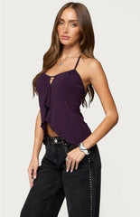 Edikted Lorenna Split Front Halter Top