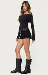 Edikted Zaina Hook & Eye Boat Neck Top