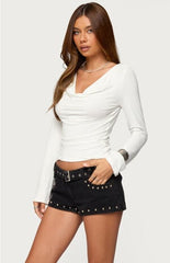 Edikted Marilla Cowl Neck Long Sleeve Top