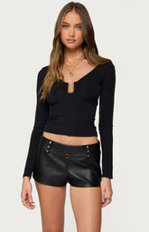 Edikted Soria Ruched Cut Out Top