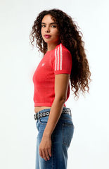 adidas Knit Crochet Short Sleeve Top
