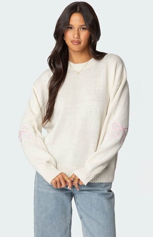 Edikted Rutie Bow Patch Sweater