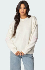 Edikted Rutie Bow Patch Sweater