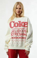 Coca Cola by Pacsun Fake Out Crew Neck Sweatshirt