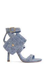 AZALEA WANG Women's Kershaw Denim Pocket Stiletto Sandals