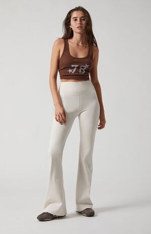 PAC 1980 PAC WHISPER Active Ivory Franchise Flare Yoga Pants