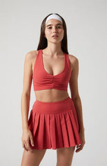 PAC 1980 PAC WHISPER Active Red Dropped Waist Pleated Mini Skort
