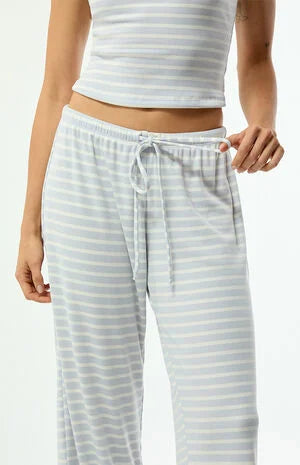 Your Favorite Blue & White Lounge Striped Baggy Pants