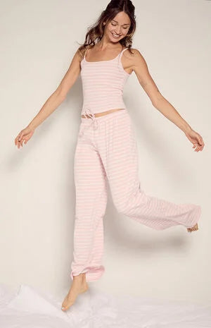Your Favorite Pink & White Lounge Striped Baggy Pants