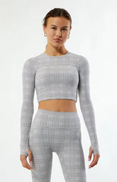 ASTORIA ACTIVEWEAR Active Plaid Long Sleeve Top