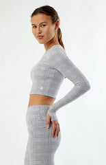 ASTORIA ACTIVEWEAR Active Plaid Long Sleeve Top