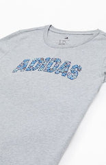 adidas Kids Essential Heather Gray Floral T-Shirt
