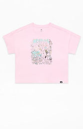 adidas Kids Light Pink Dropped Shoulder T-Shirt