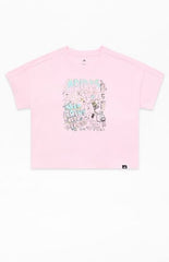adidas Kids Light Pink Dropped Shoulder T-Shirt