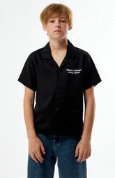 Pacsun Kids Pacific Lounge Embroidered Camp Shirt