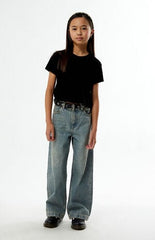 Pacsun Kids Black Ribbed Skimmer T-Shirt