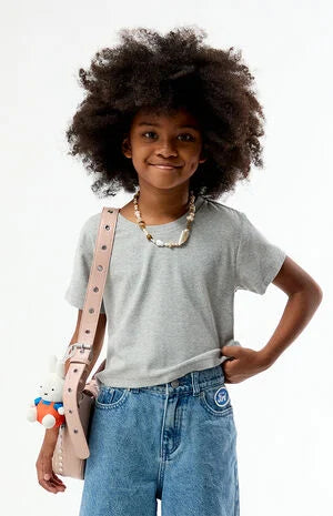 Pacsun Kids Heather Gray Ribbed Skimmer T-Shirt