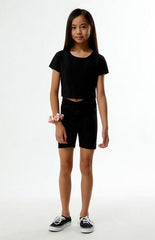 PAC 1980 Kids PAC WHISPER Active Black Crew Neck T-Shirt