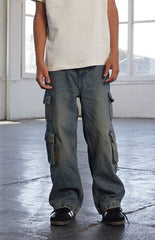 Pacsun Kids Baggy Jeans Cargo Indigo Tinted