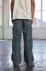 Pacsun Kids Baggy Jeans Cargo Indigo Tinted