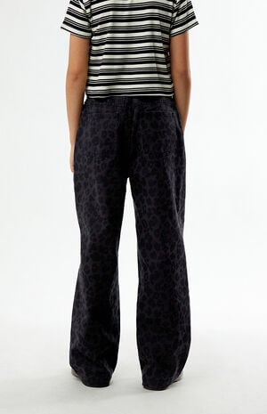 Pacsun Kids Leopard Baggy Jeans Black
