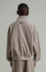 Fear of God ESSENTIALS Kids Smoke Grey Classic Fit Velour Track Jacket