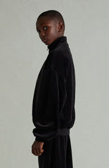 Fear of God ESSENTIALS Kids Vintage Black Classic Fit Velour Track Jacket