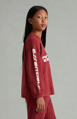 Fear of God ESSENTIALS Kids Crimson Long Sleeve T-Shirt