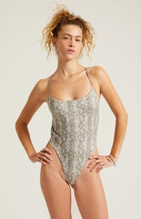 Pacsun Snakeskin Audrey Shine One Piece Swimsuit