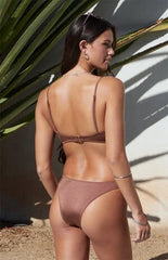 Pacsun Brown Amari Shine Bralette Bikini Top