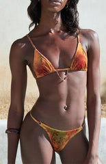 Pacsun Multi Velvet Caspia Triangle Bikini Top