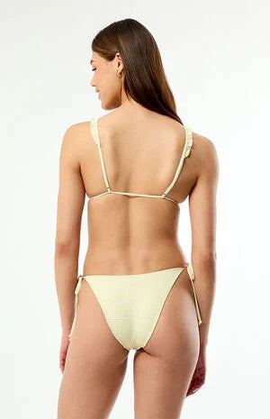 Pacsun Yellow Gingham Leora Ruffle Triangle Bikini Top