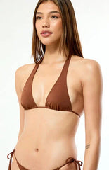 Pacsun Brown Juliette Halter Bikini Top