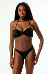 Pacsun Black Candace Knotted Bandeau Bikini Top
