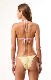 Pacsun Floral & Gingham Summer Reversible Triangle Bikini Top