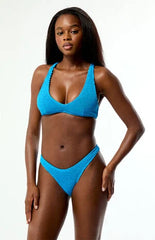 Pacsun Blue Ellie Scrunch Bralette Bikini Top
