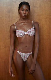 Pacsun Plaid Shiloh Thin Strap Cheeky Bikini Bottom