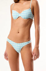 Pacsun Blue Plaid Rae High Cut Bikini Bottom