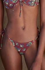 Pacsun Plum Floral Blackberry Nahveen Side Tie Bikini Bottom