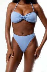 Pacsun Blue Kaelan High Waisted Cheeky Bikini Bottom