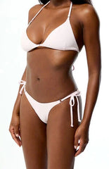 Pacsun Pink Alani Textured Ring Side Tie Cheeky Bikini Bottom