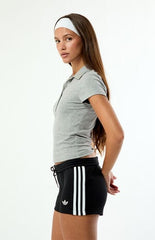 adidas Black & White 3-Stripes Brief Shorts