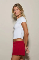 Pacsun Red Ultra Soft Fleece Core Mini Sweat Shorts