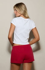 Pacsun Red Ultra Soft Fleece Core Mini Sweat Shorts