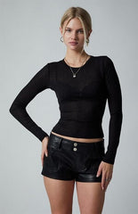 Third Charm Faux Leather Low Rise Shorts